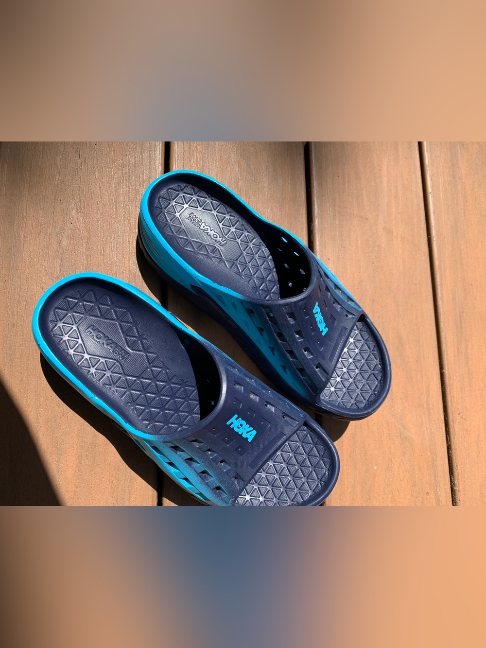 Hoka Black and Teal Slide Sandals - Picture 11 of 12
